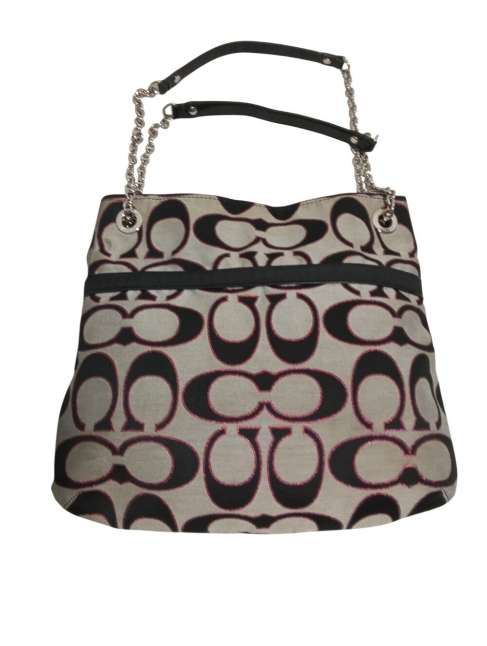 Coach Poppy Metallic Signature Slim Tote Shoulder Bag Y2K Glam - Picture 4 of 8